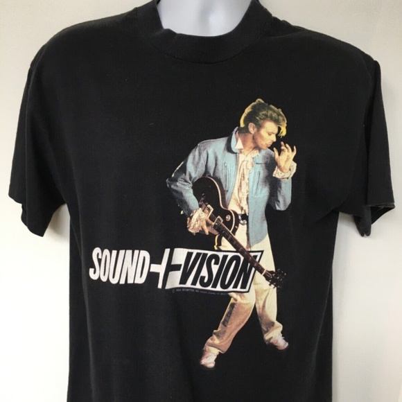 Sportswear Other - Vintage 1990 David Bowie Sound Vision World Tour T Shirt Large Band Black